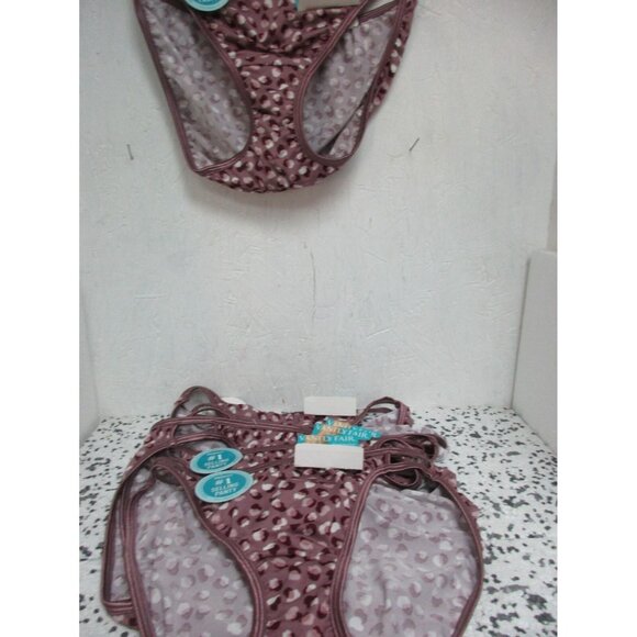 Vanity Fair Women 18108 Illumination String Bikini 6 Pairs Purple Print 7/L New - Picture 1 of 2